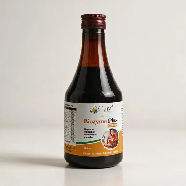 Cura_Biozyme_Plus_Ayurvedic_Digestive_Syrup_200Ml_&_Cura_Biozyme_Triphala_Ajwain_Digestive_Capsules_Pack_Of_2
