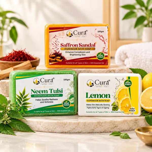 Cura_Saffron_Sandal_Neem_Handmade_Bath_Soap_,_Lemon_Tulsi_&_Neem_Tulsi_Soap_-_Pack_Of_3