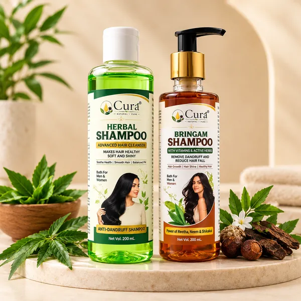 Cura_Bhringraj_Shampoo_With_Reetha_Neem_Shikakai_&_Hair_Oil_Pack_Of_2
