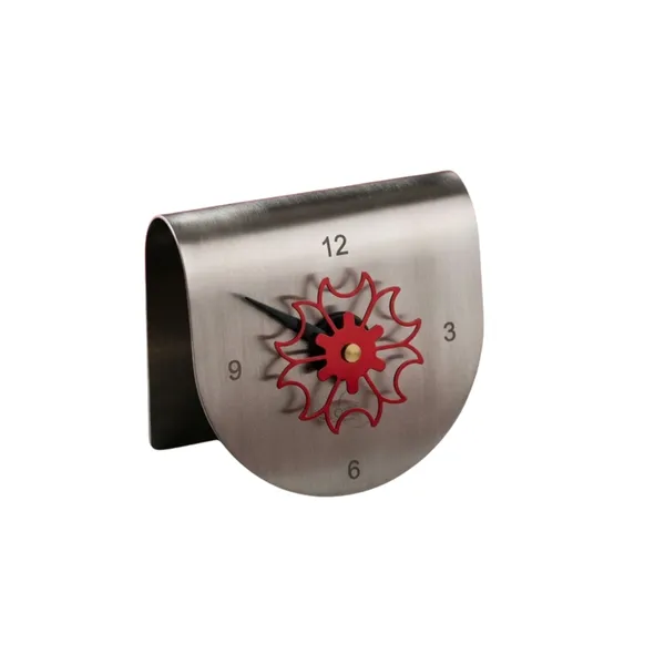 Silver_Stainless_Steel_Floral_Analog_Table_Clock