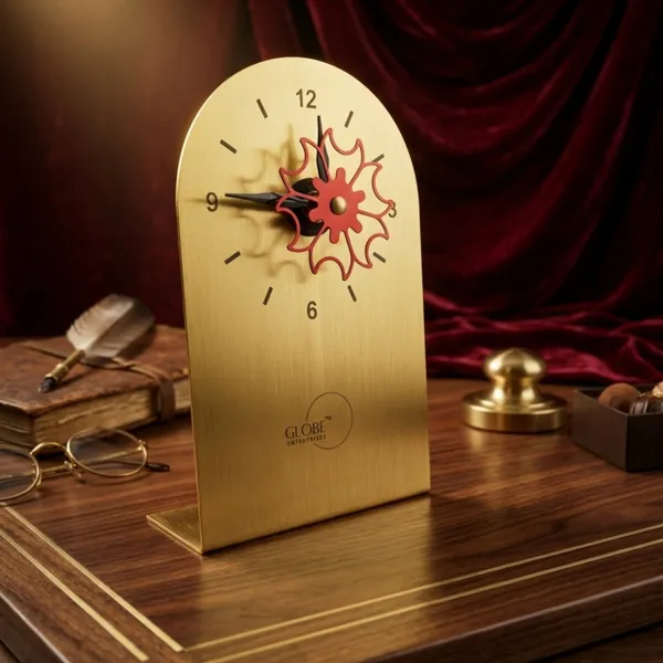 Gold_Metal_Floral_Desk_Clock
