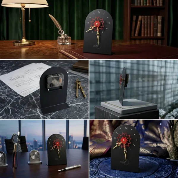 Black_Floral_Analog_Desk_Clock