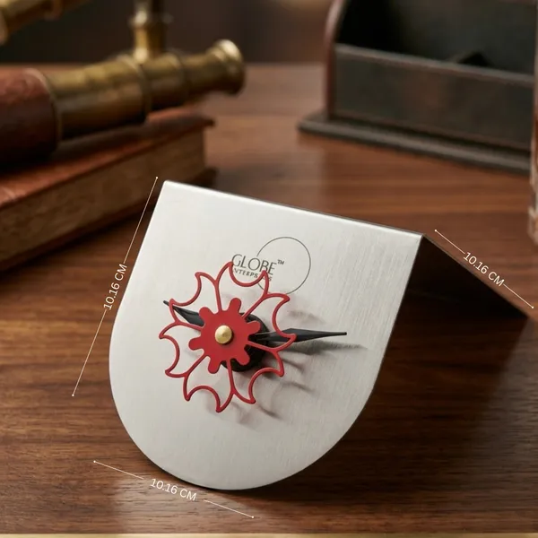 Silver_Metal_Floral_Analog_Desk_Clock