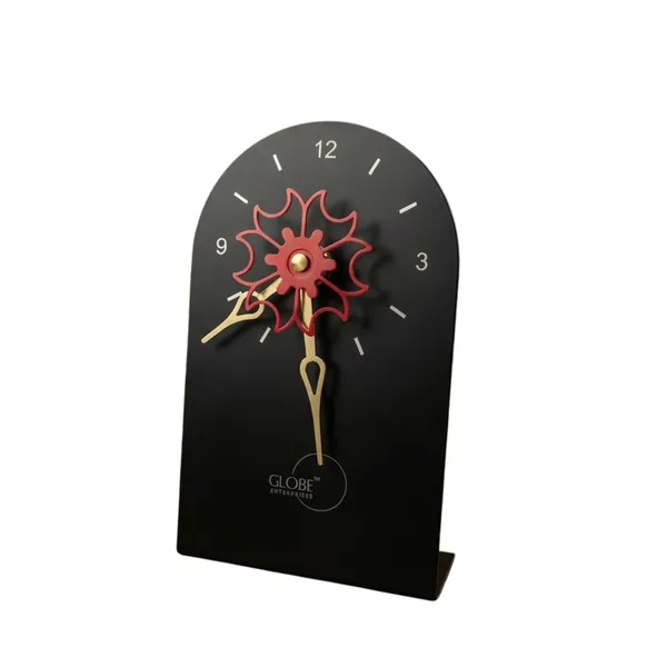 Black_Floral_Analog_Desk_Clock