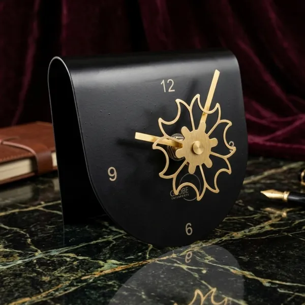 Black_Decorative_Floral_Design_Table_Clock