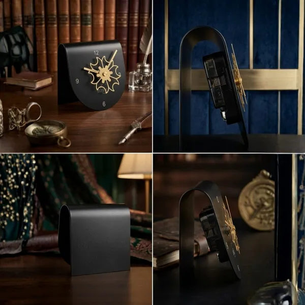 Black_Decorative_Floral_Design_Table_Clock