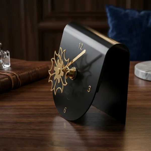 Black_Decorative_Floral_Design_Table_Clock