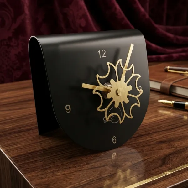 Black_Decorative_Floral_Design_Table_Clock