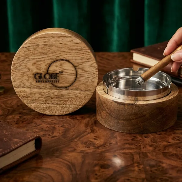 Brown_Wooden_Cigar_Ashtray_With_Stainless_Steel_Bowl