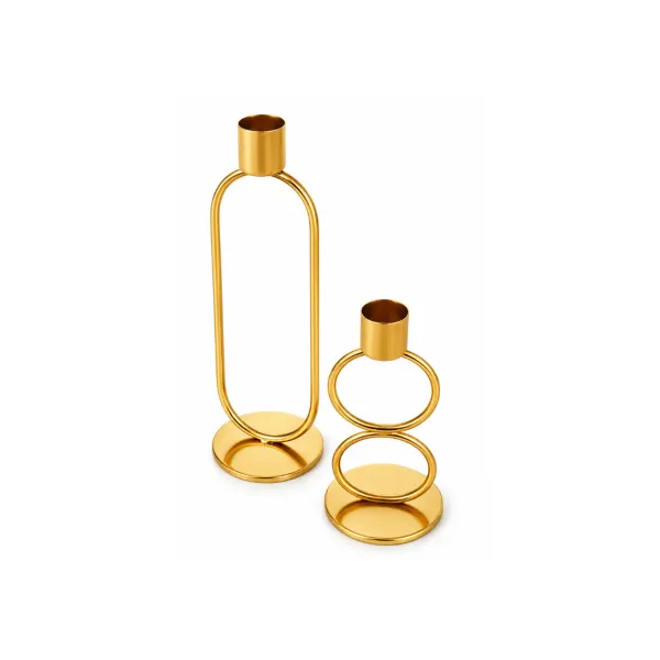 Gold_Modern_Geometric_Candle_Holder_Set_(Set_of_2)_|_Luxury_Table_Decor