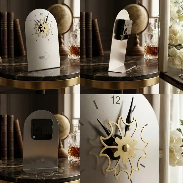 Silver_Globe_Enterprises_Floral_Metal_Desk_Clock