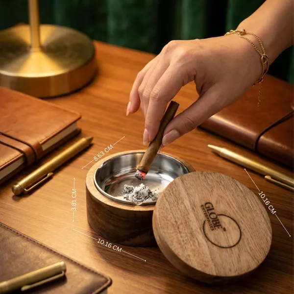Brown_Wooden_Cigar_Ashtray_With_Stainless_Steel_Bowl