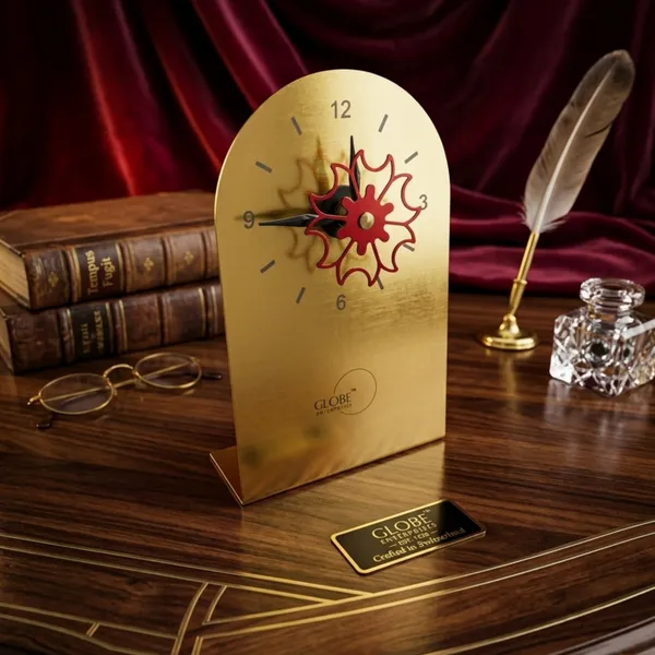 Gold_Metal_Floral_Desk_Clock