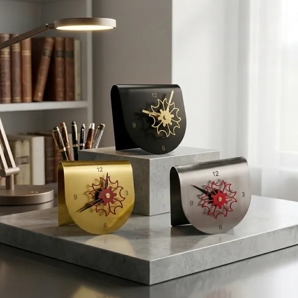 Modern_Curved_Metal_Desk_Clock_Trio_Set_(3_Pieces)_–_Matte_Black,_Brushed_Gold_&_Silver