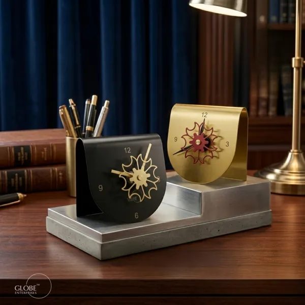Modern_Curved_Metal_Table_Clock_Set_(2_Pieces)_–_Contemporary_Dual-Tone_Desk_Decor