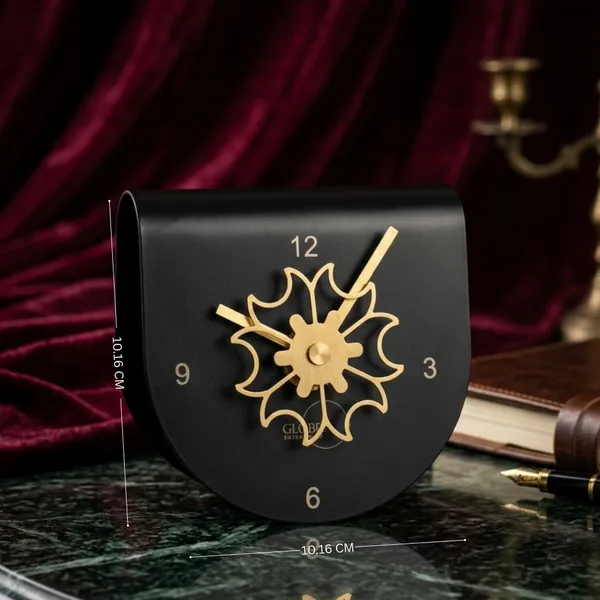 Black_Decorative_Floral_Design_Table_Clock