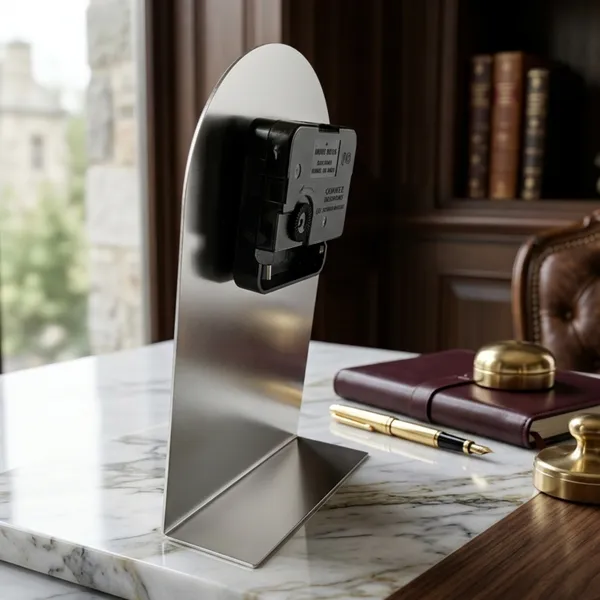 Silver_Globe_Enterprises_Floral_Metal_Desk_Clock