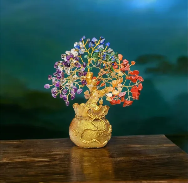 Gold_Tone_Multicolour_Stone_Dragon_Tree_Showpiece