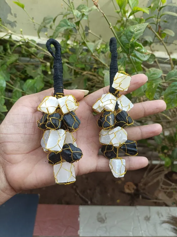 Black_And_White_Wire_Wrapped_Statement_Earrings_For_Women