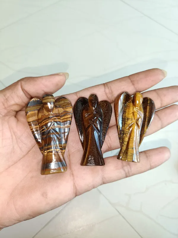 Multicolour_Stone_Banded_Pattern_Angel_Figurine_Set_Of_3