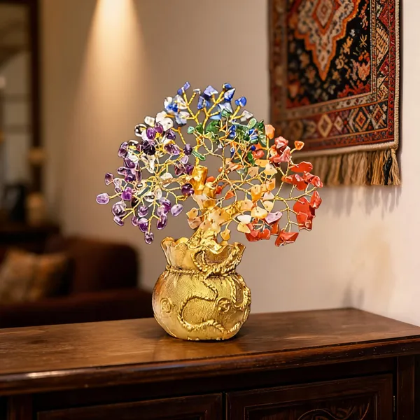 Gold_Tone_Multicolour_Stone_Dragon_Tree_Showpiece