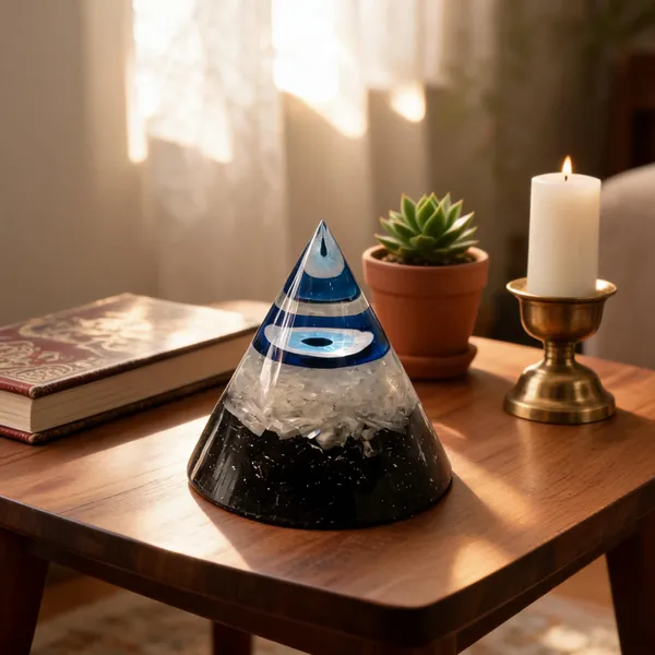 Resin_Abstract_Blue_Pattern_Cone_Showpiece
