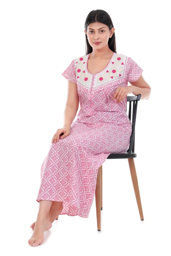 Pink_Cotton_Casual_Nighty_For_Women