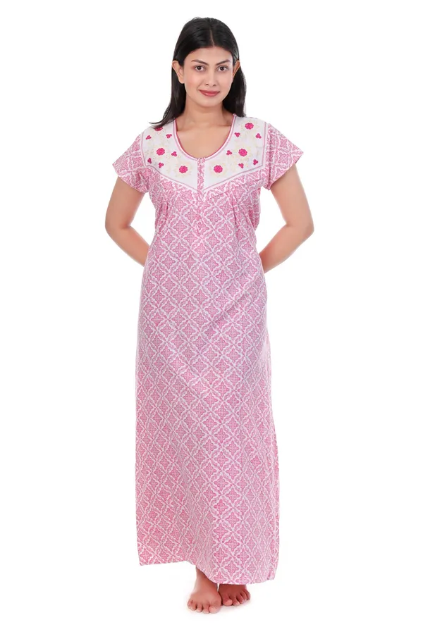 Pink_Cotton_Casual_Nighty_For_Women