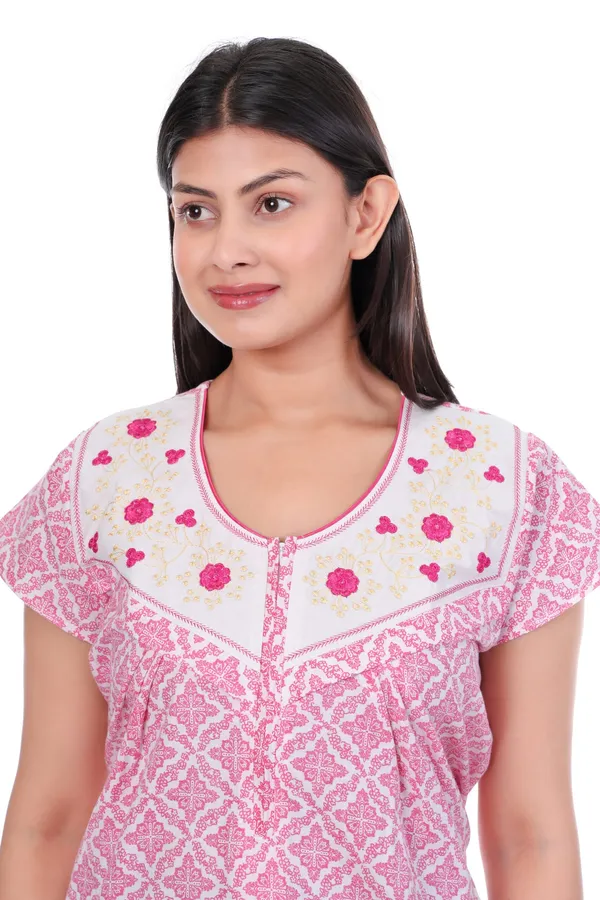 Pink_Cotton_Casual_Nighty_For_Women