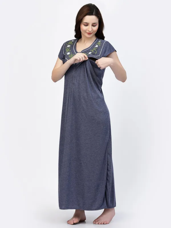 Navy_Blue_Hosiery_Feeding_Nighty_For_Women