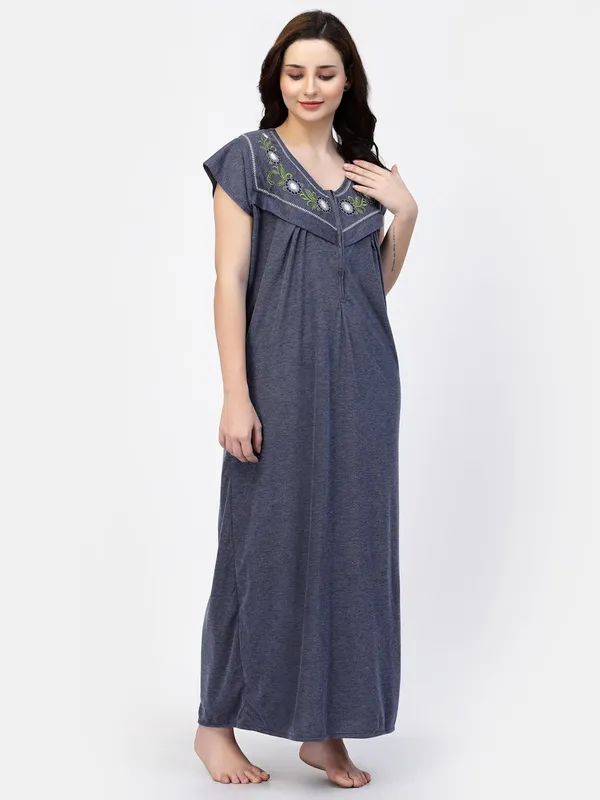 Navy_Blue_Hosiery_Feeding_Nighty_For_Women