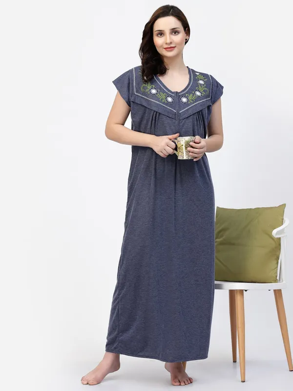 Navy_Blue_Hosiery_Feeding_Nighty_For_Women