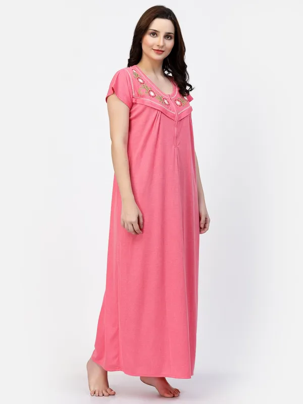 Pink_Hosiery_Casual_Feeding_Nighty_For_Women