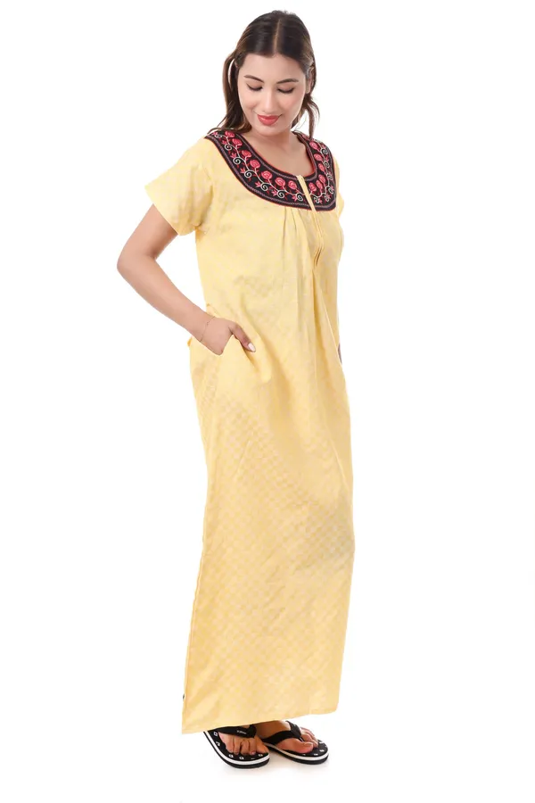 Yellow_Cotton_Casual_Nighty_For_Women