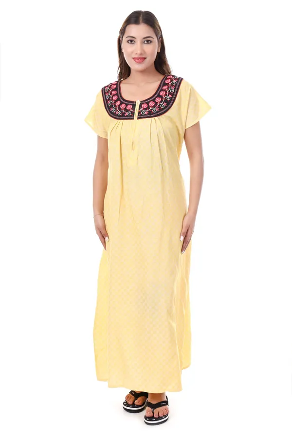 Yellow_Cotton_Casual_Nighty_For_Women