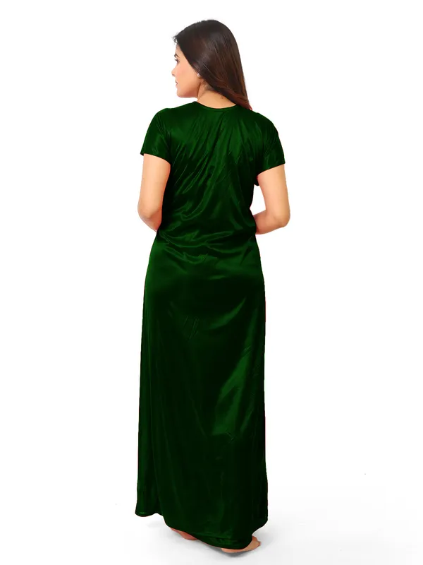 Dark_Green_Satin_Nighty_For_Women