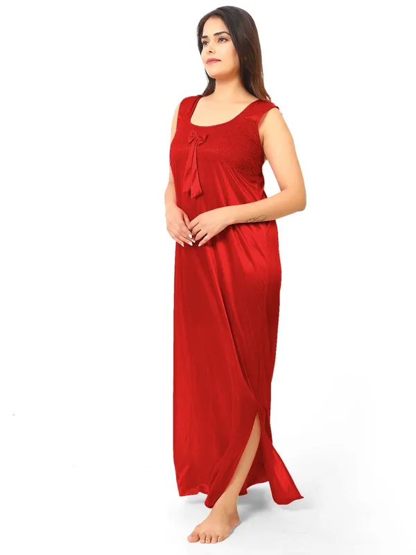 Maroon_Satin_Nighty