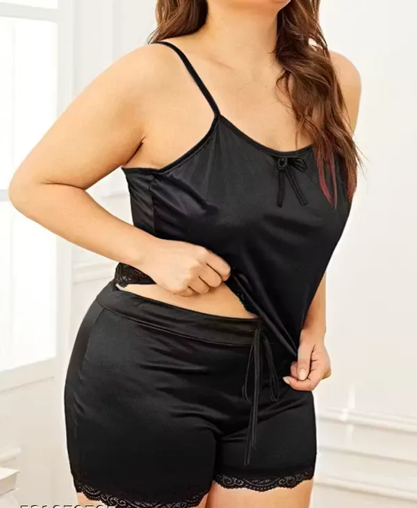 Black_Satin_Nightwear_Set_For_Women