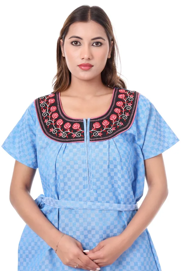 Blue_Cotton_Casual_Nighty_For_Women