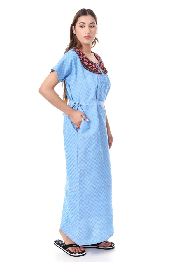 Blue_Cotton_Casual_Nighty_For_Women