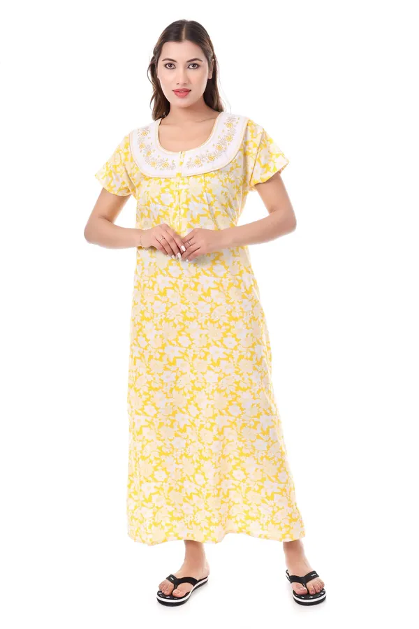 Yellow_Cotton_Casual_Nighty_For_Women