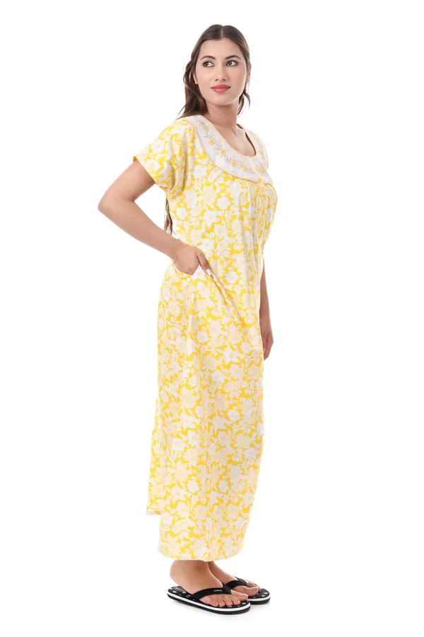 Yellow_Cotton_Casual_Nighty_For_Women