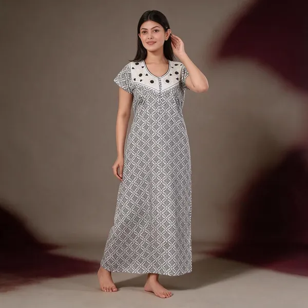 Black_And_Grey_Cotton_Casual_Nighty_For_Women