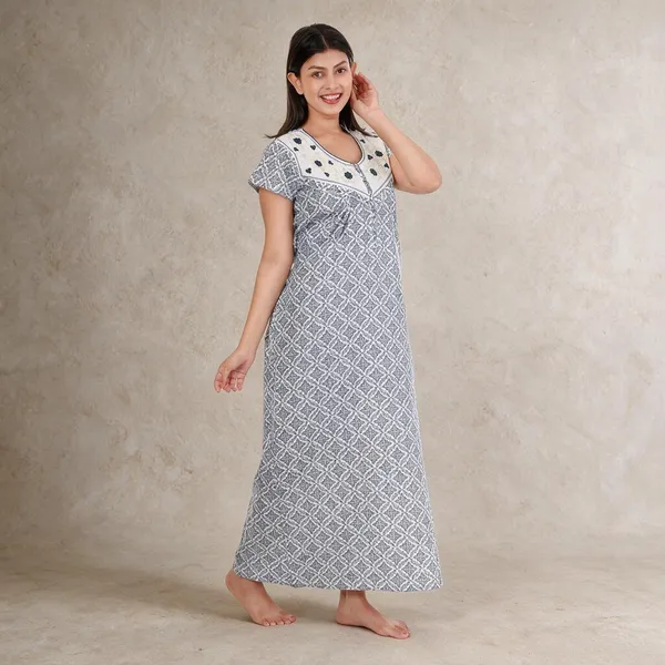 Light_Blue_Cotton_Casual_Nighty_For_Women