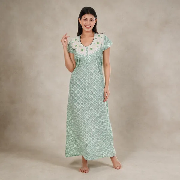 Green_Cotton_Casual_Nighty_For_Women