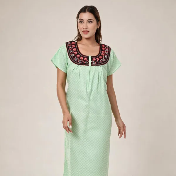 Green_Cotton_Casual_Nighty_For_Women