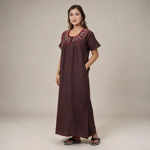 Brown_Cotton_Casual_Nighty_For_Women