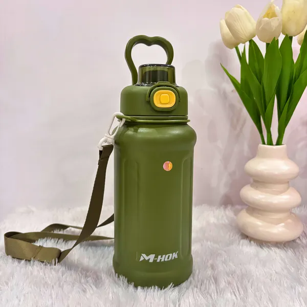 Insulated_Water_Bottle_With_Straw_Strap_850_Ml_Green