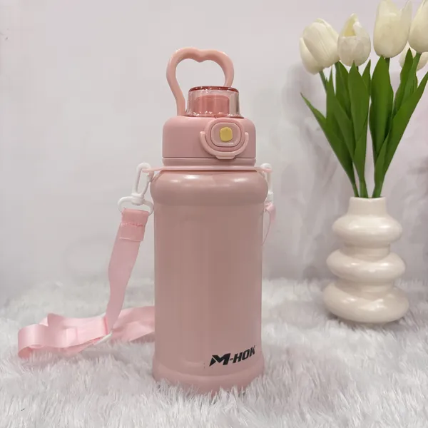 Insulated_Water_Bottle_With_Straw_Strap_850_Ml_PINK