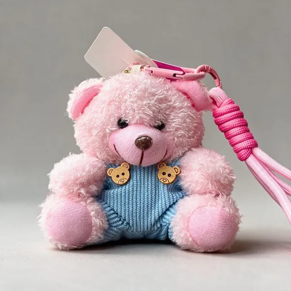 Teddy_Bear_Bag_Charm_&_Keychain_with_Lanyard_|_Large_size_|_Pink